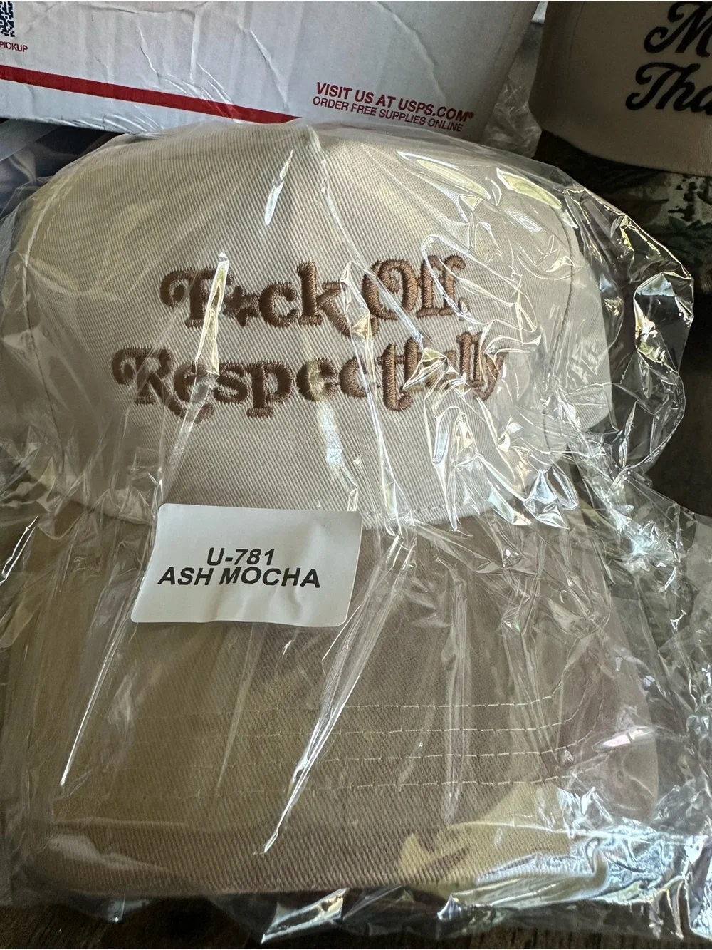 NWT Cream Tan Trucker Hat Responsibility Baseball Cap